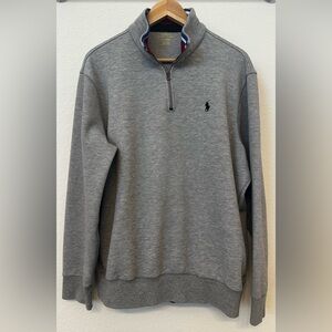 Polo Ralph Lauren Gray Quarter Zip Pullover Sweater Men’s Large Classic Preppy